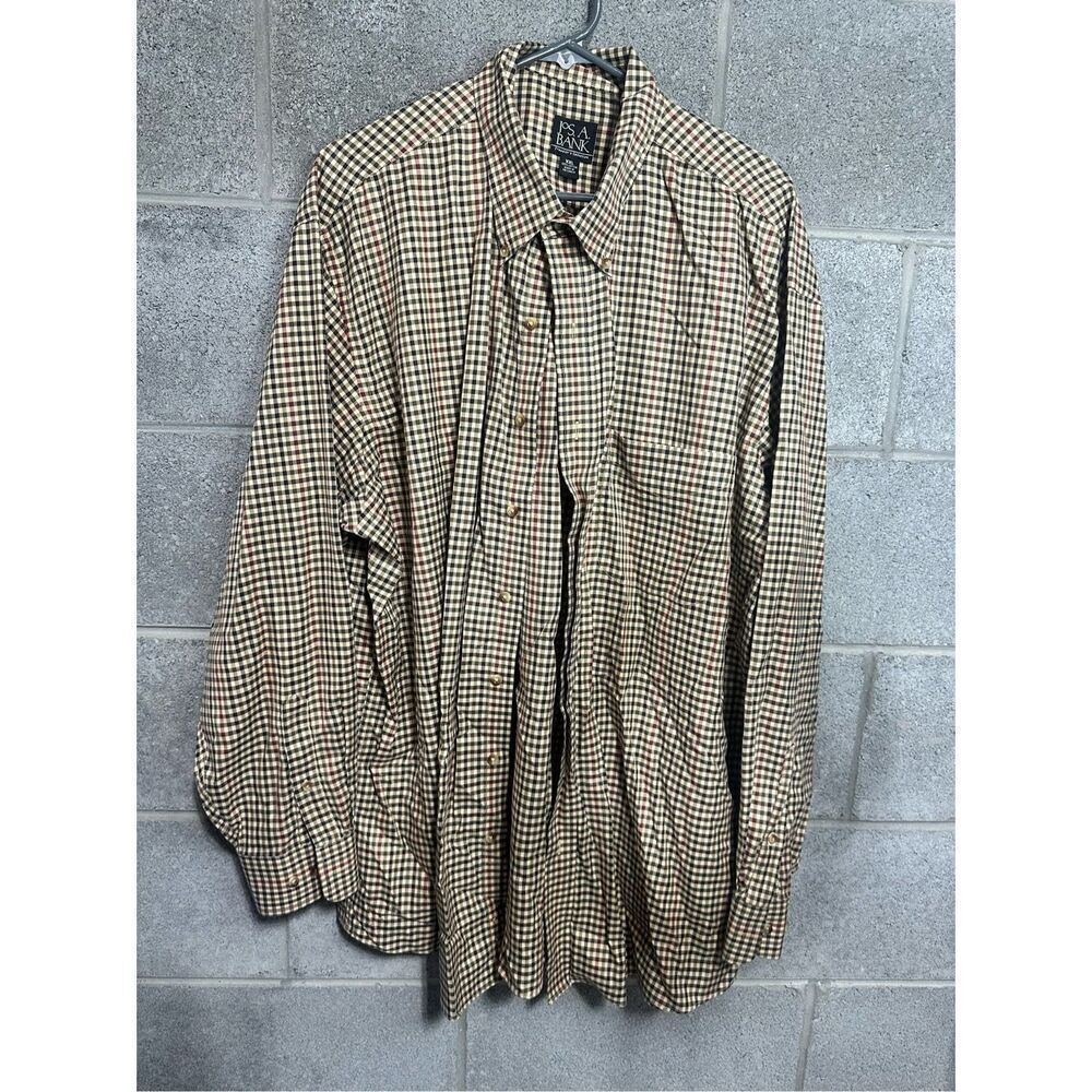 JoS.A.Bank Traveler Long Sleeve Button Down Plaid Shirt 2XL